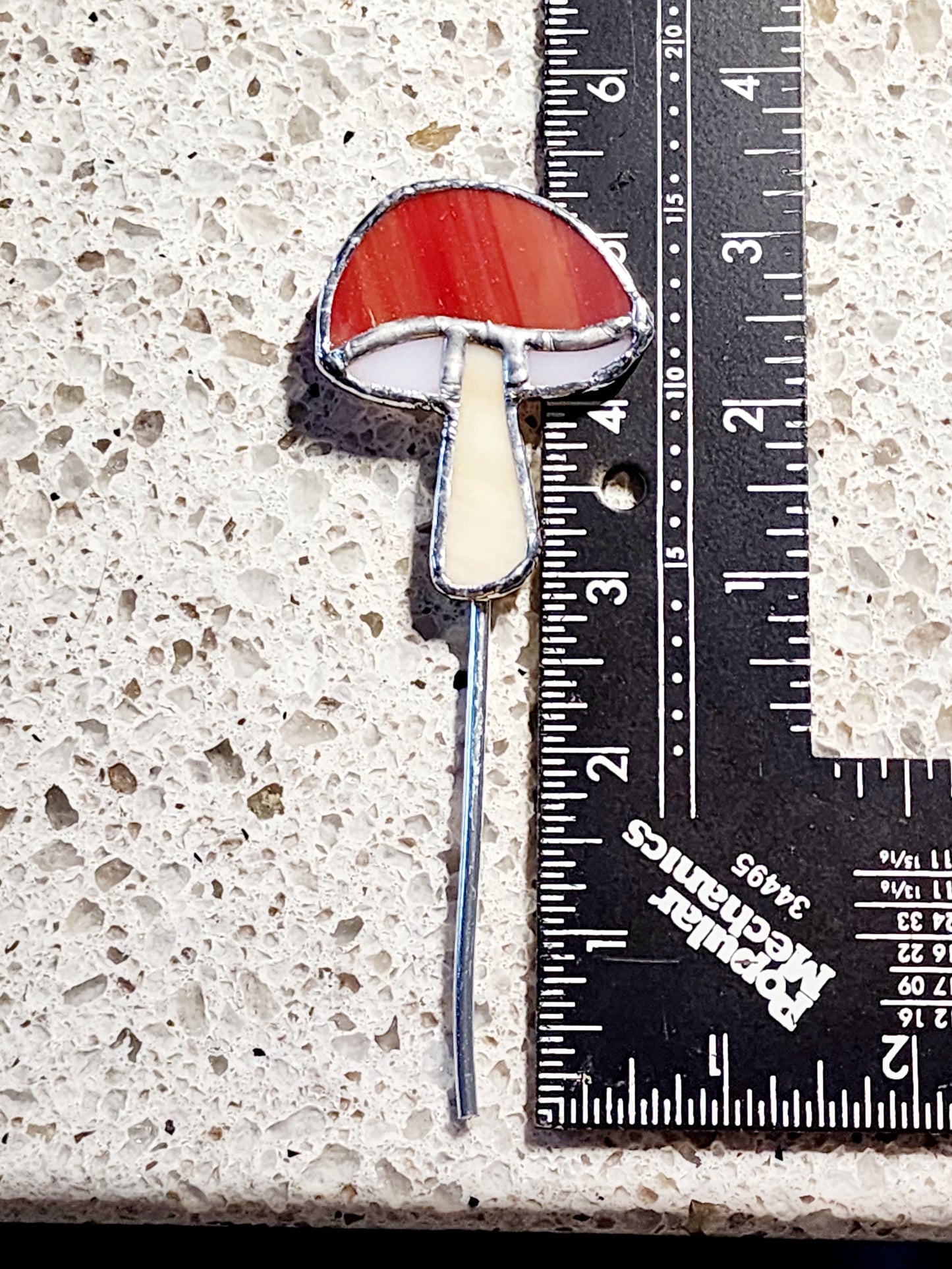 Small Mushroom Stained Glass Plant Stake