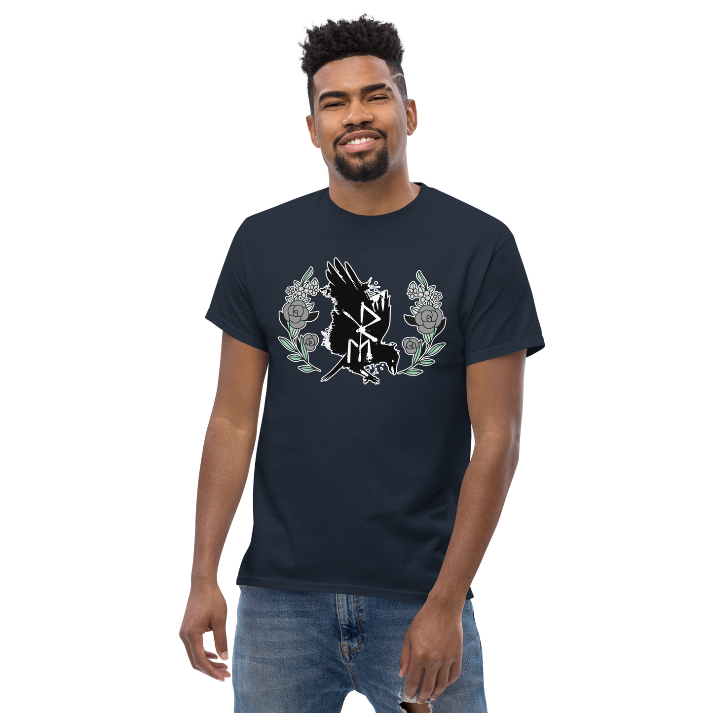Floral Raven - Gildan Classic Tee